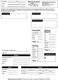 Blank moving contract